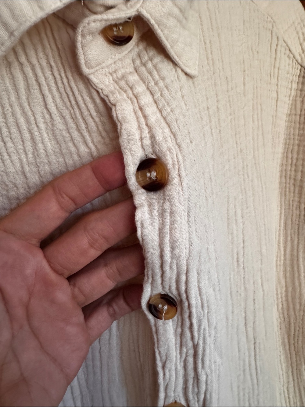 Amazon Cream Button-Front Maxi Dress - Picture 4 of 8